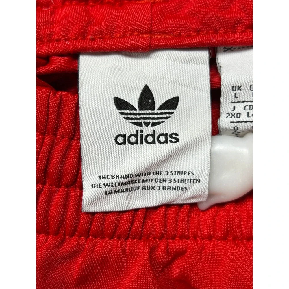 Adidas Track Pants Polyester Red Large Mens